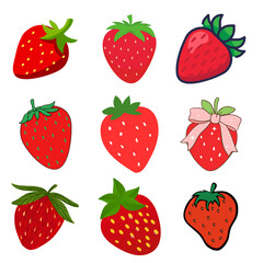 Fruit Strawberry Vector Set 11