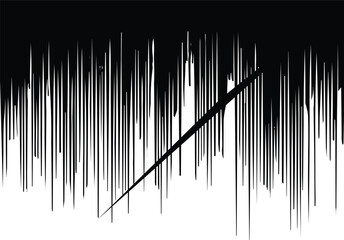 Dynamic Audio Waveform: Black and White Sound Visualization