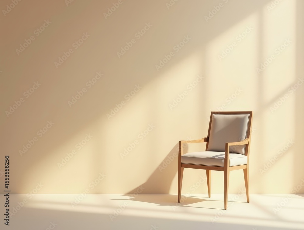 Poster clean vertical scene with empty seat – symbolic template for anxiety and isolation