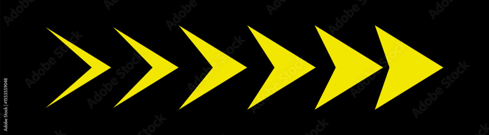 Aufkleber set of colorful arrows symbols with blend effect. dynamic moving arrow symbol.