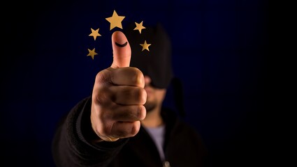 Thumbs Up, Stars, and Success A Symbol of Achievement, Positive Feedback, and High Ratings, Representing Excellence, Quality, and Top Performance in Various Fields.