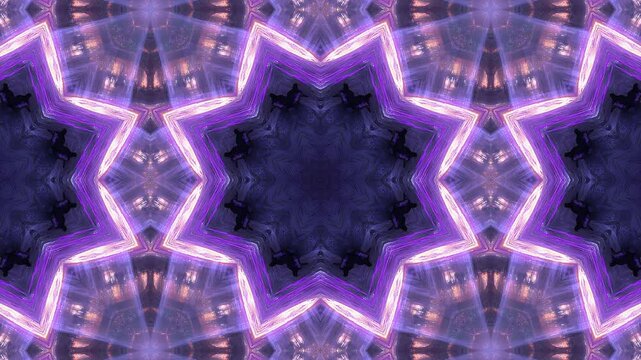 Abstract kaleidoscope pattern in shades of purple and violet