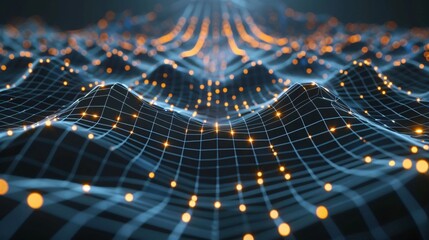 Abstract AI tech digital data flow connected dots lines Communication network concept