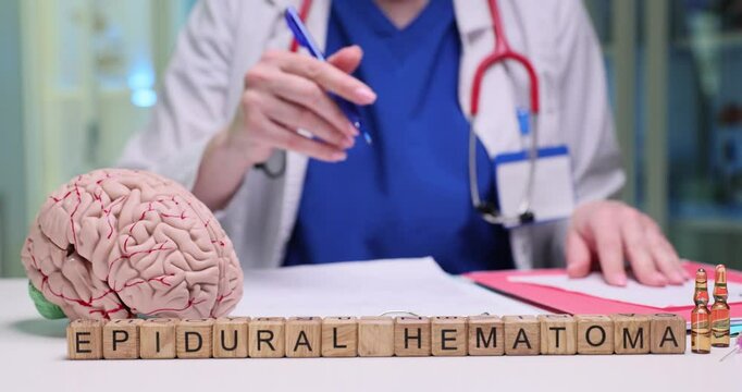 This is an indepth exploration of epidural hematomas, featuring visuals of the brain and comprehensive medical notes