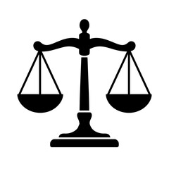 Scales of justice symbol representing law and fairness – filled version