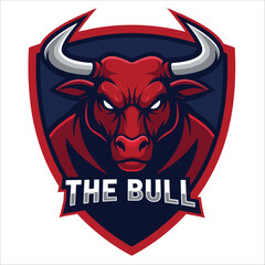 Bull Logo Vector Simple Modern Flat