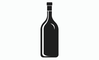 wine bottle silhouette, vector icon, black isolated