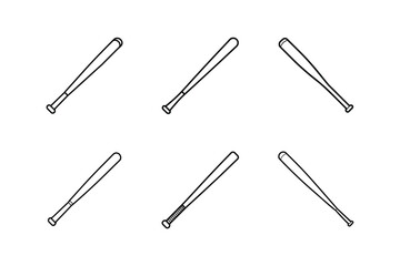 baseball bat line art vector illustration