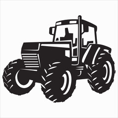 Black Silhouette Tractor Illustration