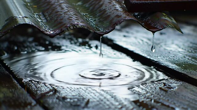 Water dripping from a leaky