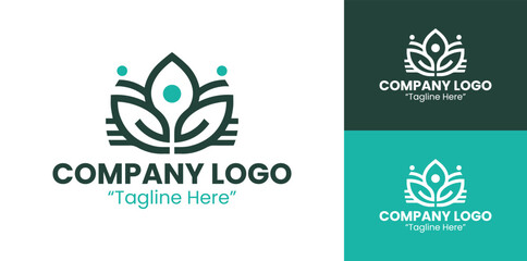 Elegant Nature-Inspired Logo Design for Eco-Friendly Business Branding and Identity in Light Teal and Dark Teal