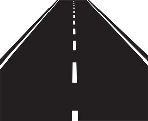 Perspective Road Illustration Featuring Dashed Lines and Side Markings