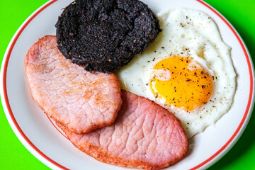 Bacon Egg With Black Pudding Breakfast