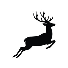 Jumping Deer silhouette vector illustration