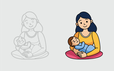 motherhood, infant, gentle, daughter, connection, children, caring, calm, bond, african, tender, son, affection, protection, mother, newborn, parenthood, peaceful, love, life, cut-out, graphic, embrac