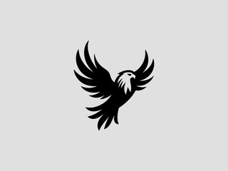 Fototapeta premium Majestic eagle head silhouette vector logo for patriotic or government organizations
