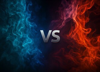 VS Versus Screen with Blue and Red Smoke Clash