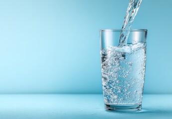 Water being poured into a glass