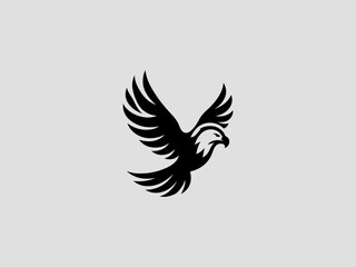 Obraz premium Majestic eagle head silhouette vector logo for patriotic or government organizations