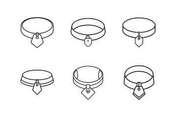 collar with tag line art vector illustration