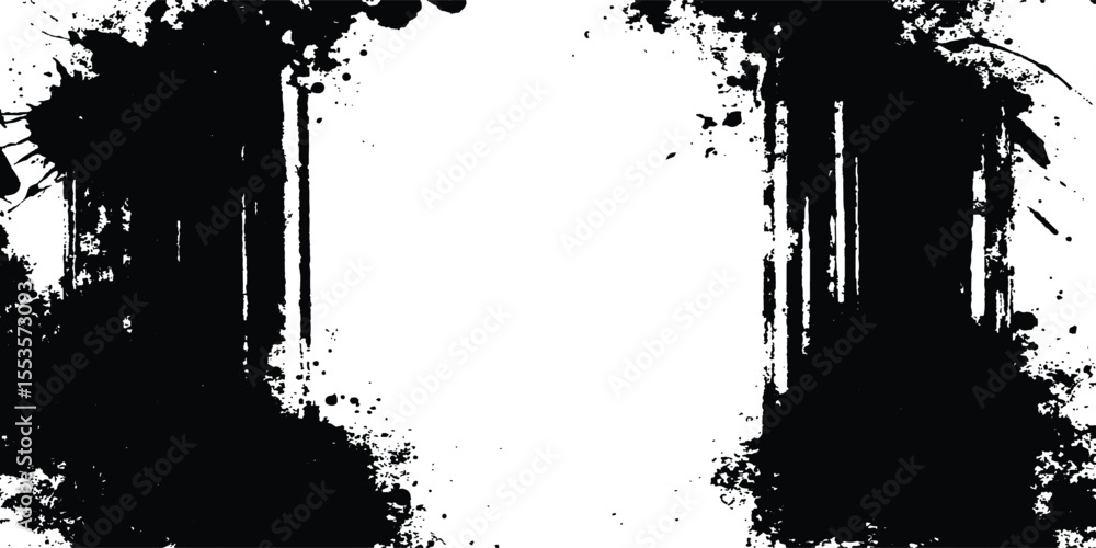 Poster grunge black frame on white background. vector black square grunge frame on a transparent background