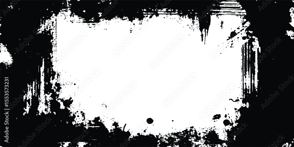 Poster grunge black frame on white background. vector black square grunge frame on a transparent background