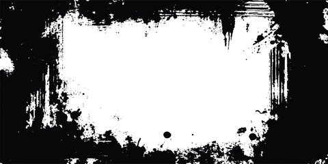 Grunge black frame on white background. Vector black square grunge frame on a transparent background.