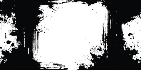 Grunge black frame on white background. Vector black square grunge frame on a transparent background.