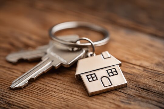House keys on a wooden table (2)