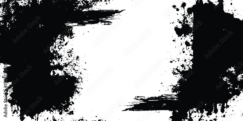 Poster grunge black frame on white background. vector black square grunge frame on a transparent background
