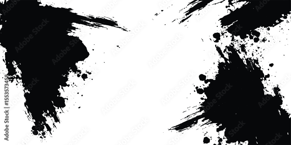 Poster grunge black frame on white background. vector black square grunge frame on a transparent background
