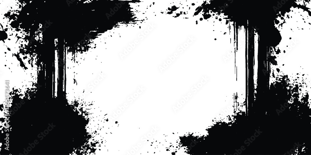 Poster grunge black frame on white background. vector black square grunge frame on a transparent background