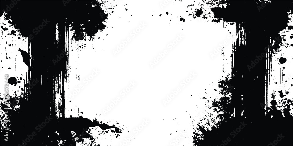 Poster grunge black frame on white background. vector black square grunge frame on a transparent background