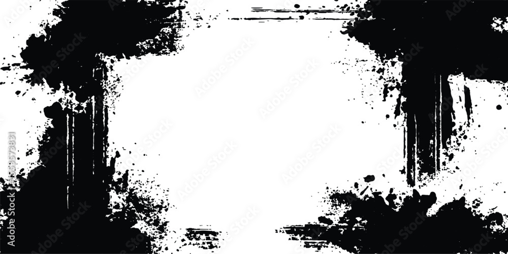 Aufkleber grunge black frame on white background. vector black square grunge frame on a transparent background