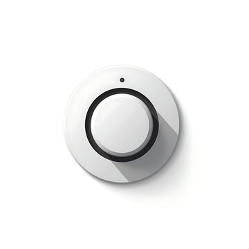 Modern white temperature control knob on isolated background  