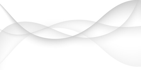 Abstract white modern shape line curve seamless white background. tech grey abstract wave digital element for design. Trendy simple fluid color gradient abstract background, architecture background.  