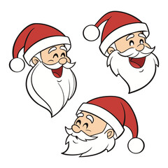 Santa claus and christmas silhouettes