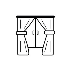 Curtains and Drapes icon vector illustration