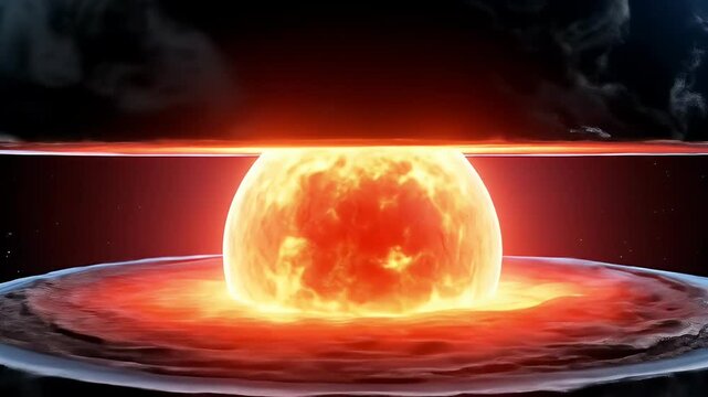Cross-section of Earth showing core and mantle