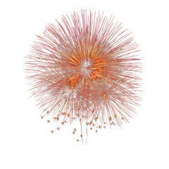 Fototapeta premium Radiant Bursts: Red and Gold Fireworks Over Black ,transparent background