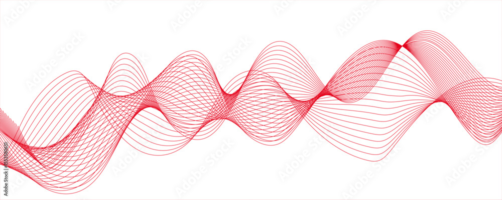 Fototapete abstract wave design with a series of flowing, overlapping sinusoidal curves in a gradient. wave sha