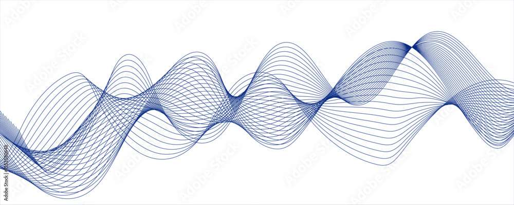 Aufkleber abstract wave design with a series of flowing, overlapping sinusoidal curves in a gradient. wave sha