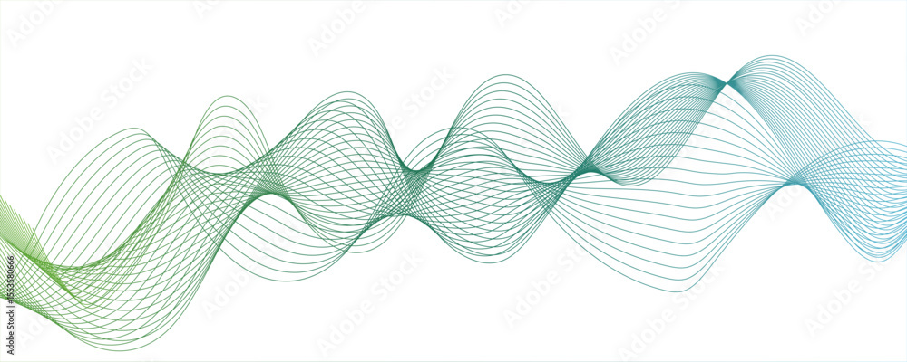 Aufkleber abstract wave design with a series of flowing, overlapping sinusoidal curves in a gradient. wave sha