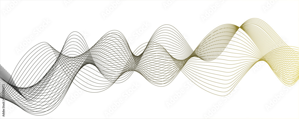 Aufkleber abstract wave design with a series of flowing, overlapping sinusoidal curves in a gradient. wave sha