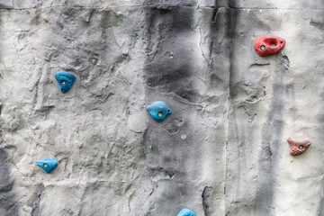 indoor wall climbing holders on close up