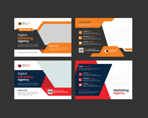 Creative EDDM postcard design template. Real Estate Postcard Vector Template bundle.