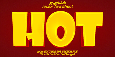 Hot Vector Text Effect Editable Alphabet Sun Fast Food Hotdog Fire