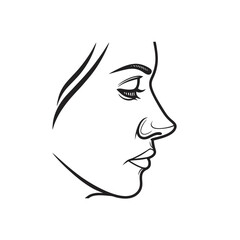Nose icon flat on white background. Adobe Illustrator Artwork