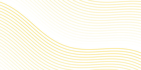 Abstract background with lines and waves. Medium banner size. Element for design isolated on white. Vector background for brochure, booklet, flyer, poster. White and yellow gradient