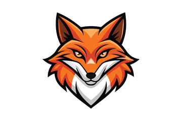 Fototapeta premium Fox's head is drawn as a black outline with striking and distinctive features